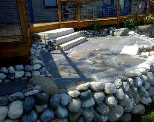 Retaining Wall Installation in Petoskey, MI — completed Hope Landscaping LLC project