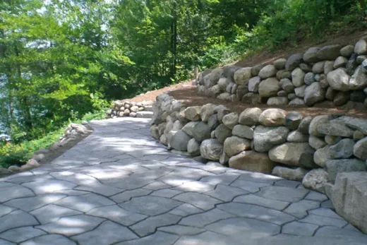 Retaining Wall Construction in Indian River, MI — completed Hope Landscaping LLC project